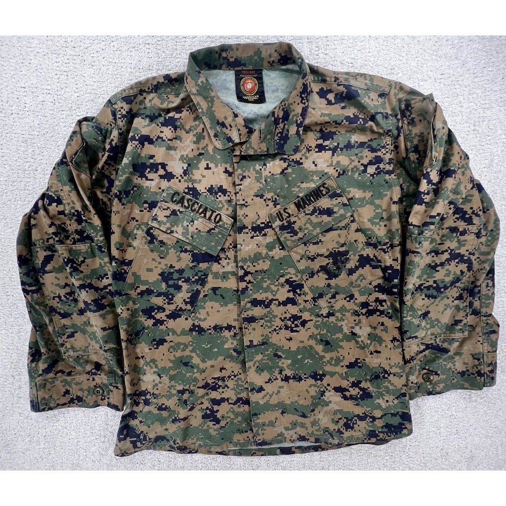 USMC Marine Corps Woodland MARPAT Camo Utility Uniform Jacket Mens Med Short